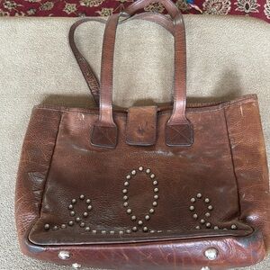 TRUE WEST Collection Large Tote Purse Shoulder Bag Leather (TD)